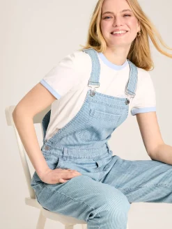 Joules Railroad Blue & White Pinstripe Denim Dungarees Blue&White