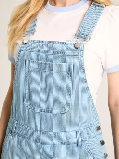 Joules Railroad Blue & White Pinstripe Denim Dungarees Blue&White