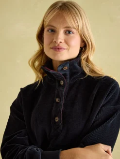 Clearance Joules Renee Navy Blue Corduroy Sweatshirt NavyBlue