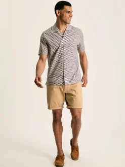 Outlet Joules Revere Printed Short Sleeve Shirt Blue