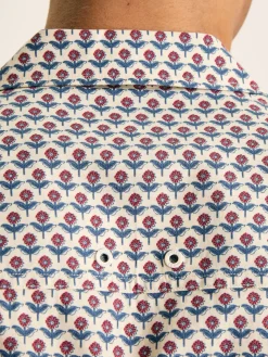 Outlet Joules Revere Printed Short Sleeve Shirt Blue