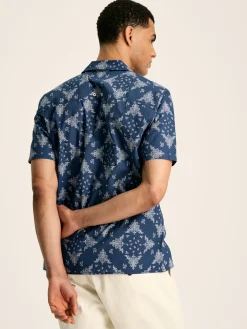 Online Joules Revere Navy Blue Paisley Printed Short Sleeve Shirt NavyBluePaisley