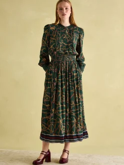 Best Joules Rosa Printed Maxi Shirt Dress Green