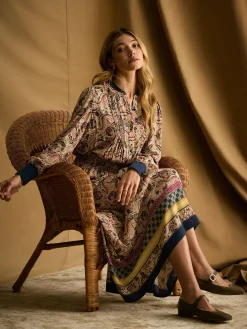 Outlet Joules Rosa Printed Maxi Shirt Dress Multi