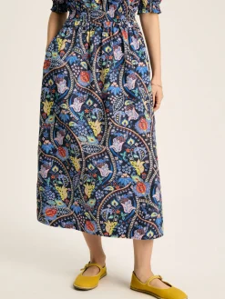 Discount Joules Rosalie V-Neck Frill Dress Blue