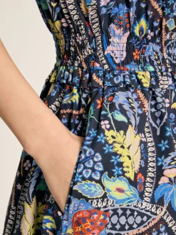 Discount Joules Rosalie V-Neck Frill Dress Blue