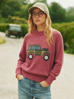 Outlet Joules Rutland Applique Knitted Jumper Pink