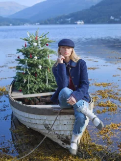 Outlet Joules Sadie Button Down Fleece Jacket Navy