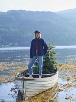 Outlet Joules Sadie Button Down Fleece Jacket Navy