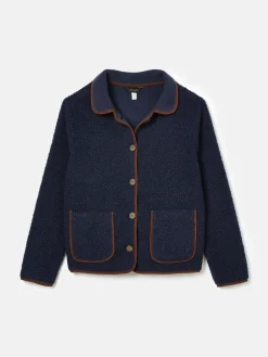 Outlet Joules Sadie Button Down Fleece Jacket Navy