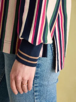 Best Joules Sammie Multi Striped Heavyweight Cotton Rugby Shirt MultiStriped