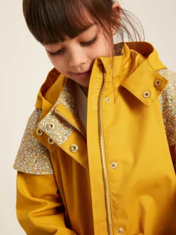 New Joules Seacombe Waterproof Hooded Raincoat with Cape Yellow