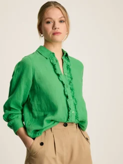 Sale Joules Selene 100% Linen Shirt Green