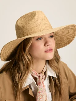 Online Joules Seville Straw Fedora Hat Natural