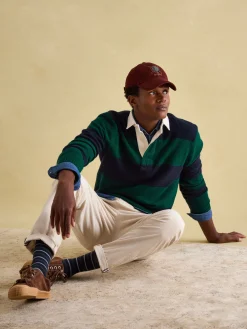 Clearance Joules Seymour Knitted Rugby Shirt Green/Navy