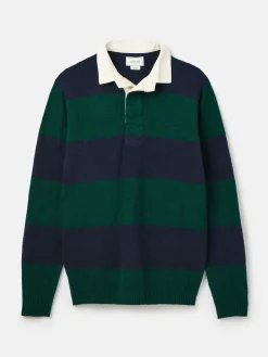 Clearance Joules Seymour Knitted Rugby Shirt Green/Navy