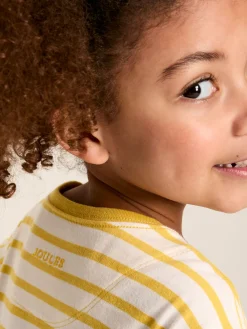 Discount Joules Skye Yellow Striped Jersey T-Shirt Dress YellowStriped