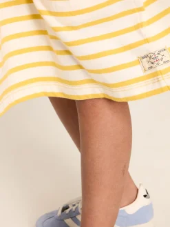Discount Joules Skye Yellow Striped Jersey T-Shirt Dress YellowStriped