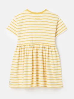 Discount Joules Skye Yellow Striped Jersey T-Shirt Dress YellowStriped