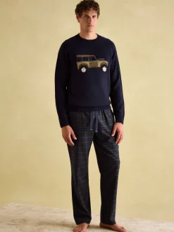 Online Joules Sleeper Checked Pyjama Bottoms Green/Navy