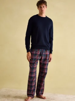 Online Joules Sleeper Checked Pyjama Bottoms Navy