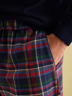 Online Joules Sleeper Checked Pyjama Bottoms Navy