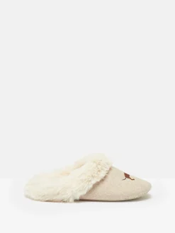 Best Joules Slippet Luxe Natural Dachshund Embroided Slippers NaturalDachshund