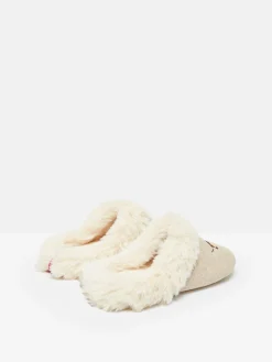 Best Joules Slippet Luxe Natural Dachshund Embroided Slippers NaturalDachshund