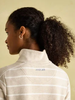 Joules Southwold Button Down Striped Sweatshirt Oatmarl