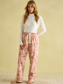 New Joules Stella Cotton Pyjama Bottoms Pink