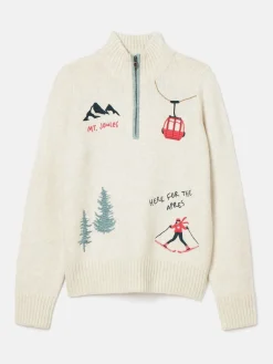 Hot Joules Summit Quarter Zip Ski Jumper Cream