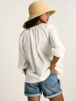 Best Joules Sylvie Tie Cuff Blouse White