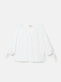 Best Joules Sylvie Tie Cuff Blouse White
