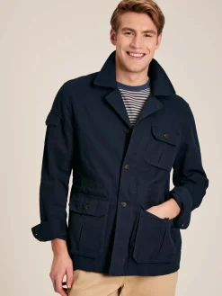 Sale Joules Taddington Navy Blue Cotton Field Jacket NavyBlue