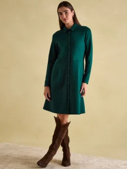 Clearance Joules Tallie Long Sleeve Jersey Ponte Dress Green