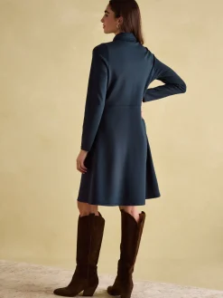 Online Joules Tallie Long Sleeve Jersey Ponte Dress Navy