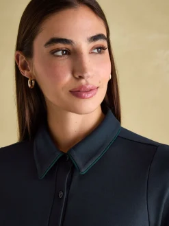 Online Joules Tallie Long Sleeve Jersey Ponte Dress Navy