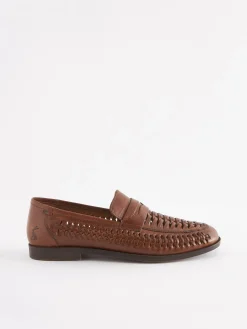 Best Joules Tan Brown Leather Weave Loafers TanBrown