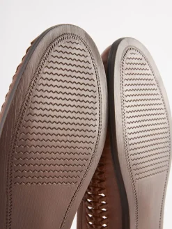 Best Joules Tan Brown Leather Weave Loafers TanBrown