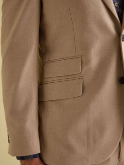 Outlet Joules Tan Brown Slim Fit Flannel Suit Jacket TanBrown