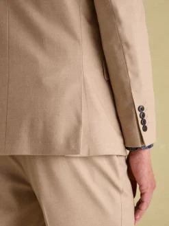 Outlet Joules Tan Brown Slim Fit Flannel Suit Jacket TanBrown