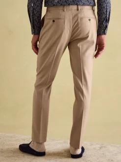 Discount Joules Tan Brown Slim Fit Flannel Suit Trousers TanBrown