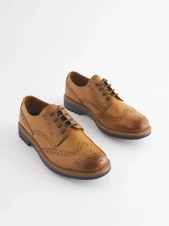 Joules Tan Leather Cleated Brogues TanLeather