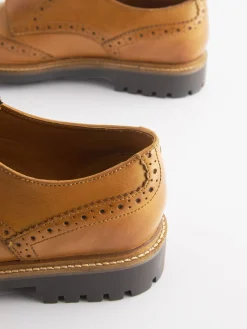Joules Tan Leather Cleated Brogues TanLeather