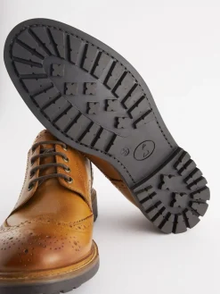 Joules Tan Leather Cleated Brogues TanLeather