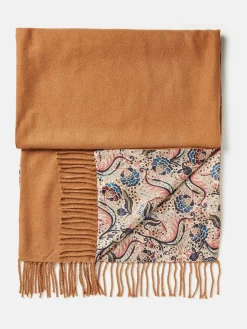 Hot Joules Templeton Silk and Wool Blend Double Sided Scarf Natural