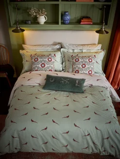 Best Joules The Pheasant 100% Cotton Pheasant Bedding Set Green