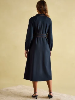 Clearance Joules Thea Ponte Long Sleeve Dress Navy