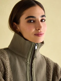 Best Joules Thurleston Khaki Green Borg Fleece KhakiGreen