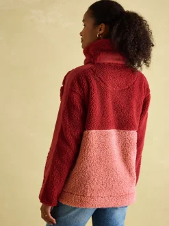 Joules Tilly Quarter Zip Fleece Pink